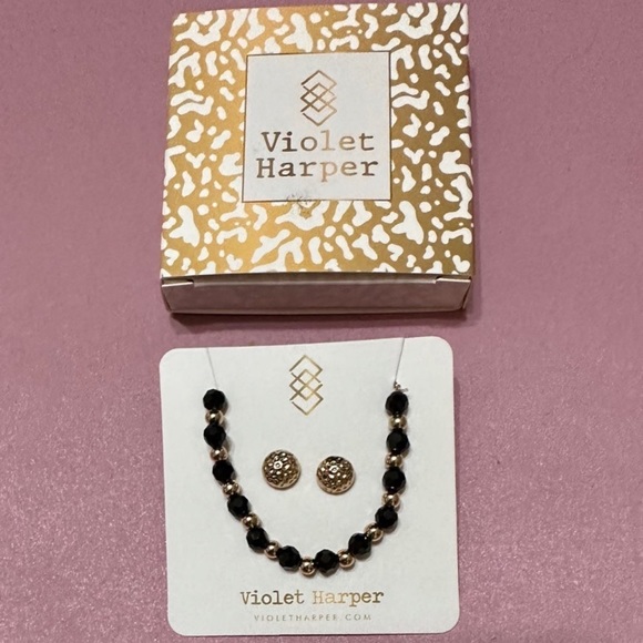 Violet Harper- Morgan Gokd Beaded Bracelet +Earring Set- NIB - Picture 1 of 1